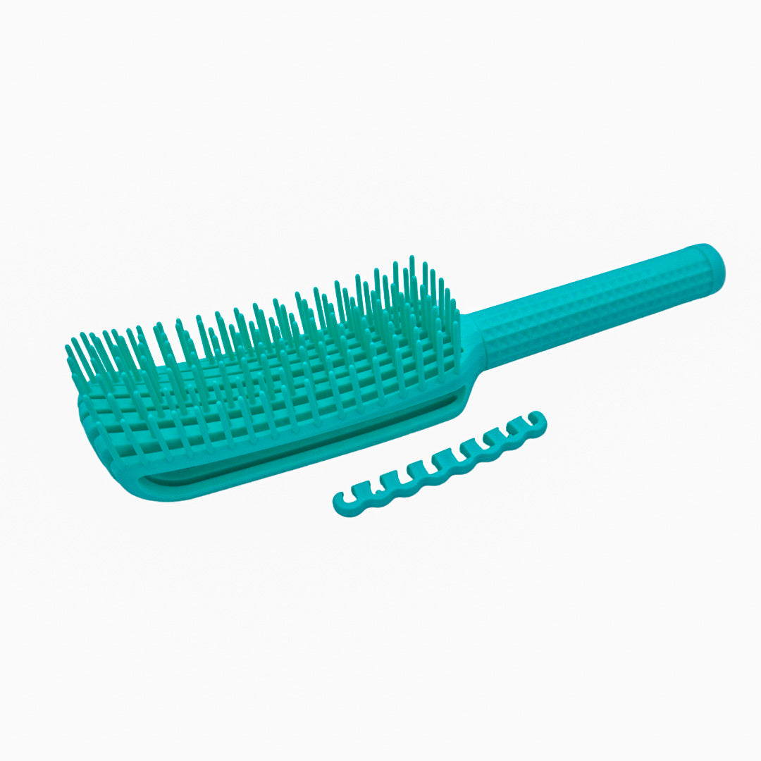 Hair detangling brush with separate bristles