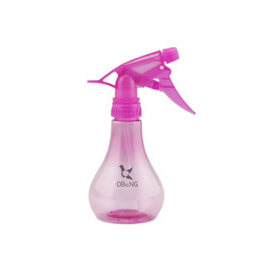 Spray bottle with a rounded shape