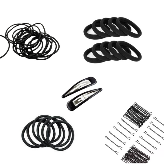 Hair care set: hair ties, hair clips, hairpins