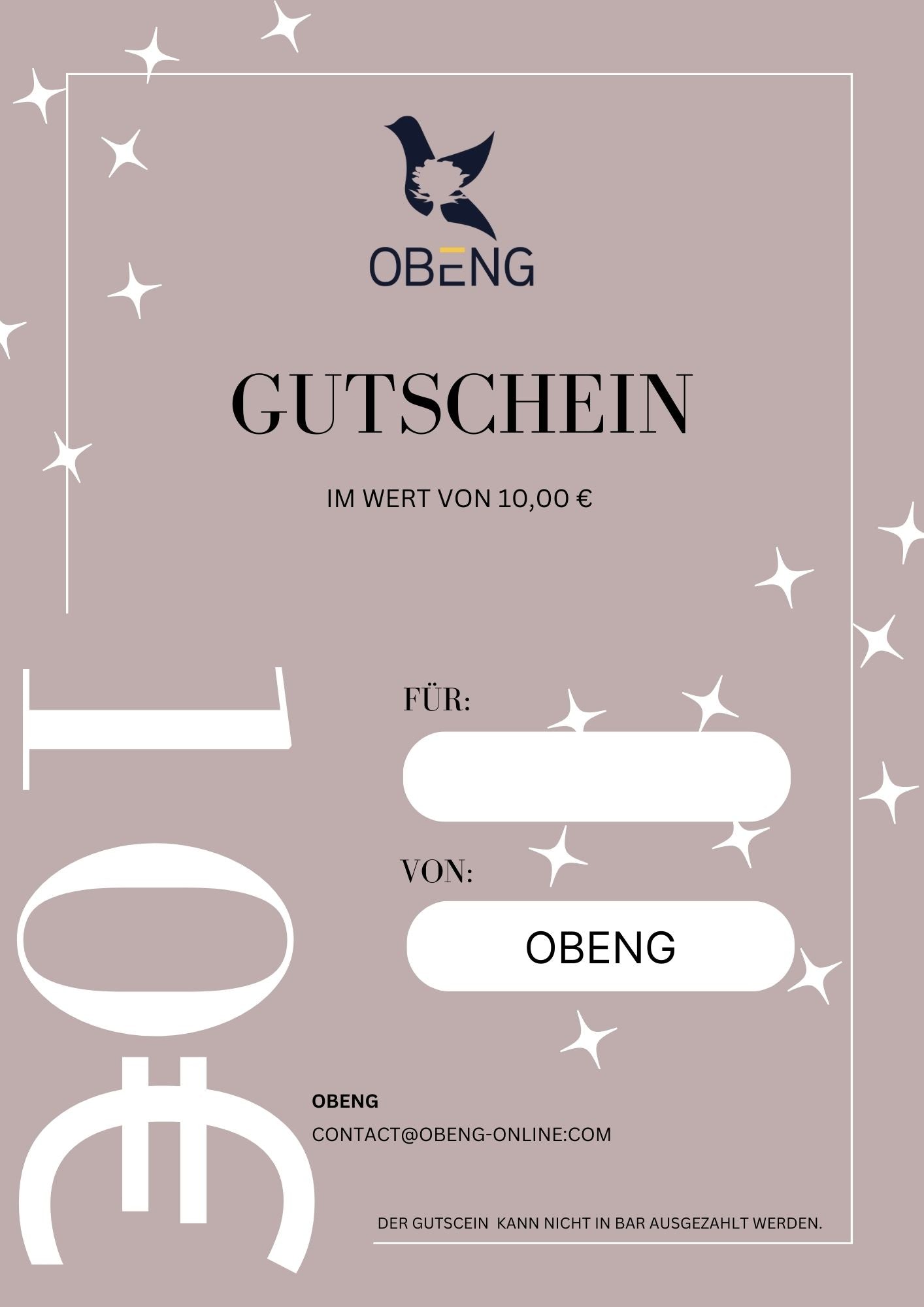 OBENG gift coupon