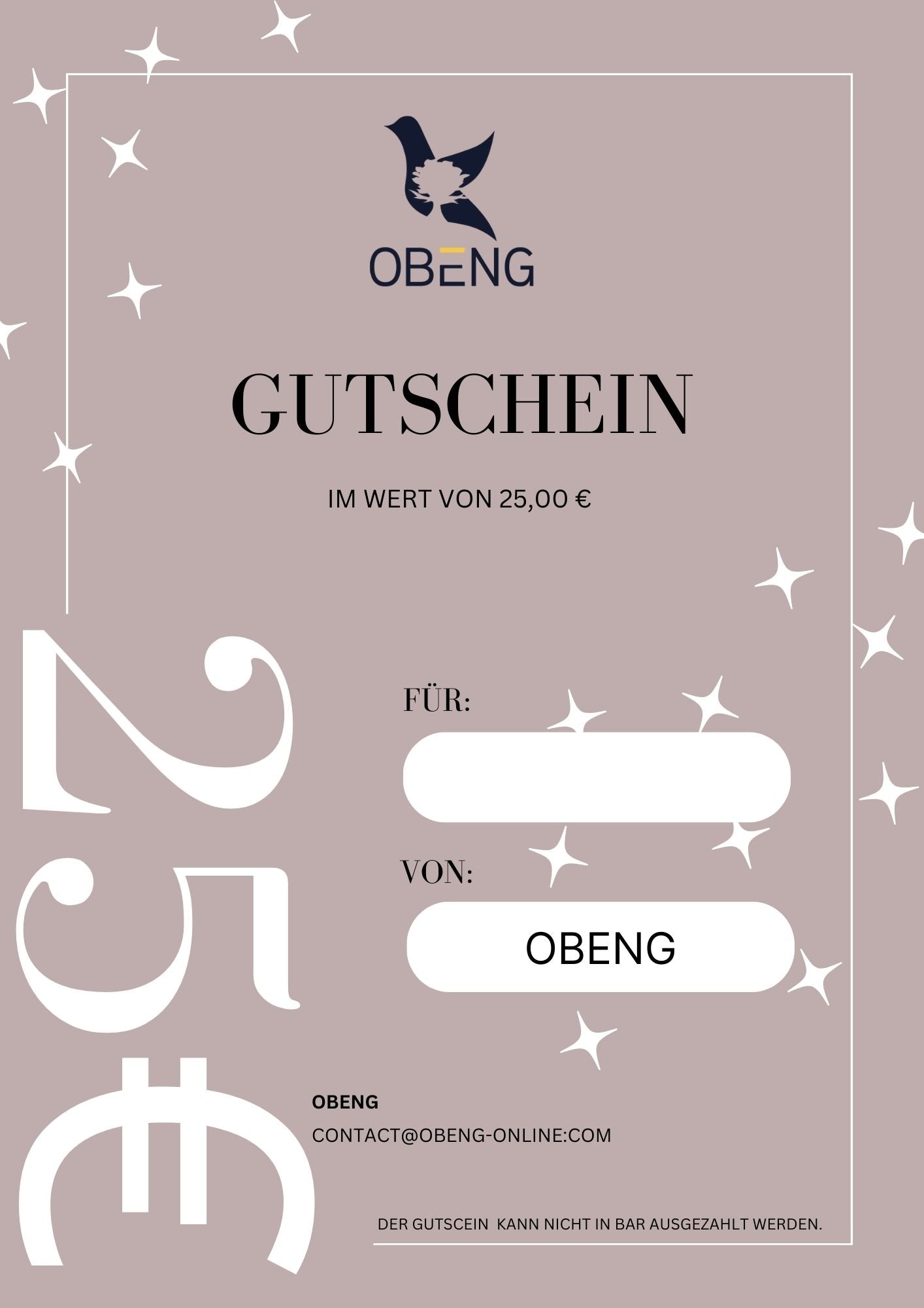 OBENG gift coupon