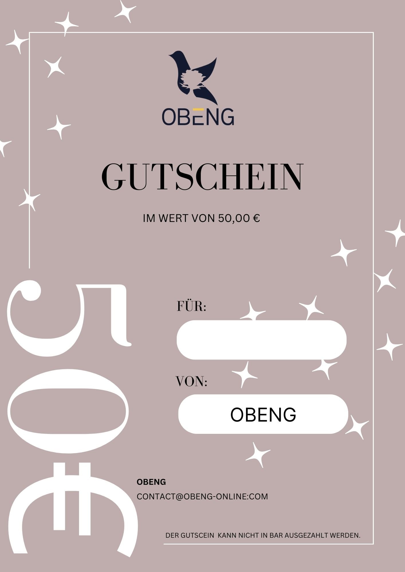 OBENG gift coupon